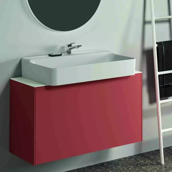 Dulap baza suspendat Ideal Standard Atelier Conca 1 sertar 100 rosu - oranj mat [2]