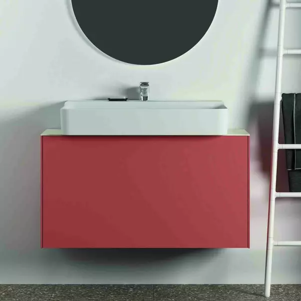 Dulap baza suspendat Ideal Standard Atelier Conca 1 sertar 100 rosu - oranj mat [3]