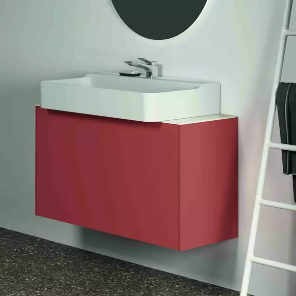 Dulap baza suspendat Ideal Standard Atelier Conca 1 sertar 100 rosu - oranj mat [4]