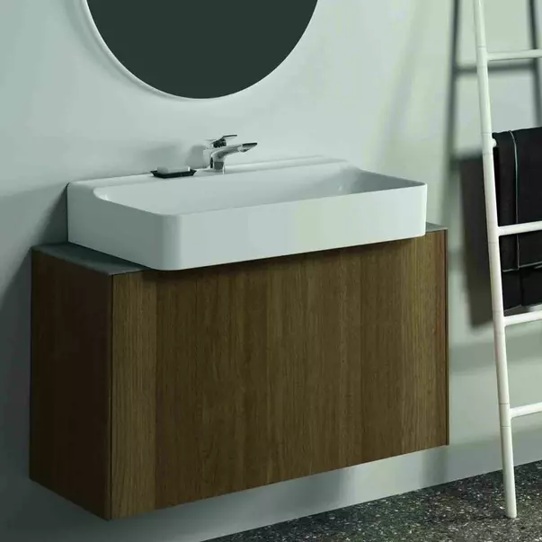  Dulapuri baie - Dulap baza suspendat Ideal Standard Atelier Conca 1 sertar 100 cm finisaj nuc inchis