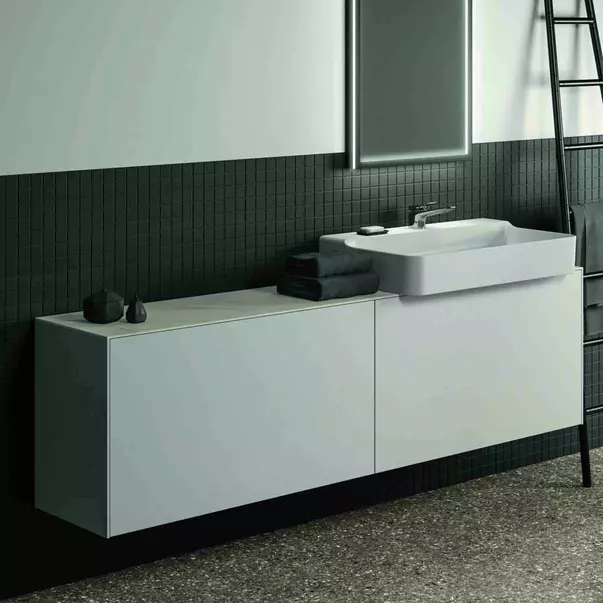 Dulap baza suspendat Ideal Standard Atelier Conca 2 sertare 200 cm alb mat [2]
