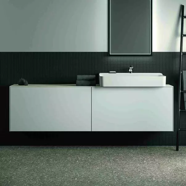 Dulap baza suspendat Ideal Standard Atelier Conca 2 sertare 200 cm alb mat [3]