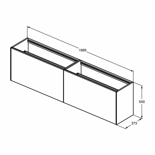 Dulap baza suspendat Ideal Standard Atelier Conca 2 sertare 200 cm alb mat [6]