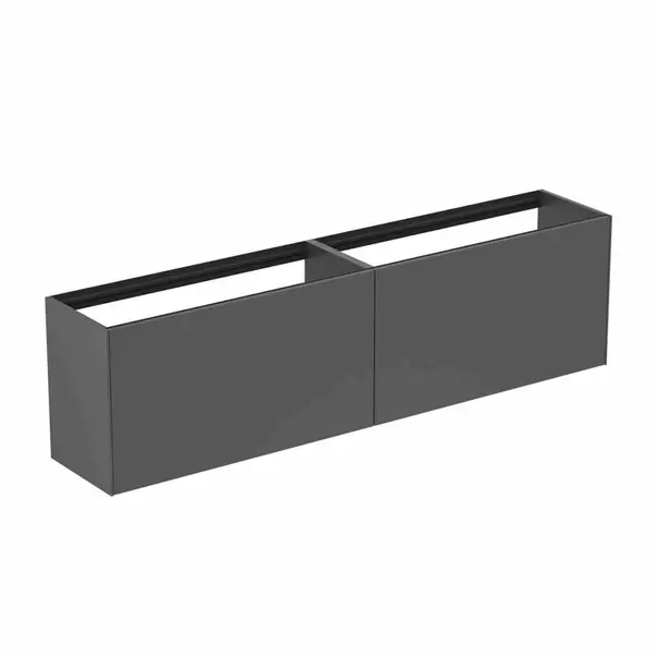 Mobilier Baie - Dulap baza suspendat Ideal Standard Atelier Conca 2 sertare 200 cm antracit mat