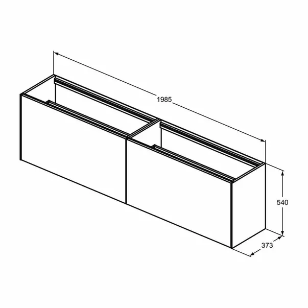 Dulap baza suspendat Ideal Standard Atelier Conca 2 sertare 200 cm antracit mat [6]
