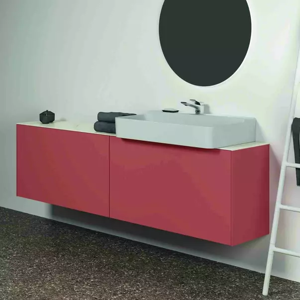 Dulap baza suspendat Ideal Standard Atelier Conca 2 sertare 200 cm rosu - oranj mat [4]