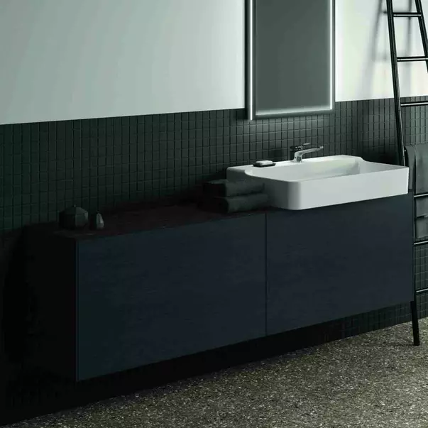 Dulap baza suspendat Ideal Standard Atelier Conca 2 sertare 200 cm finisaj stejar inchis [2]