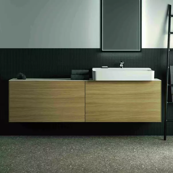 Dulap baza suspendat Ideal Standard Atelier Conca 2 sertare 200 cm finisaj stejar deschis [4]