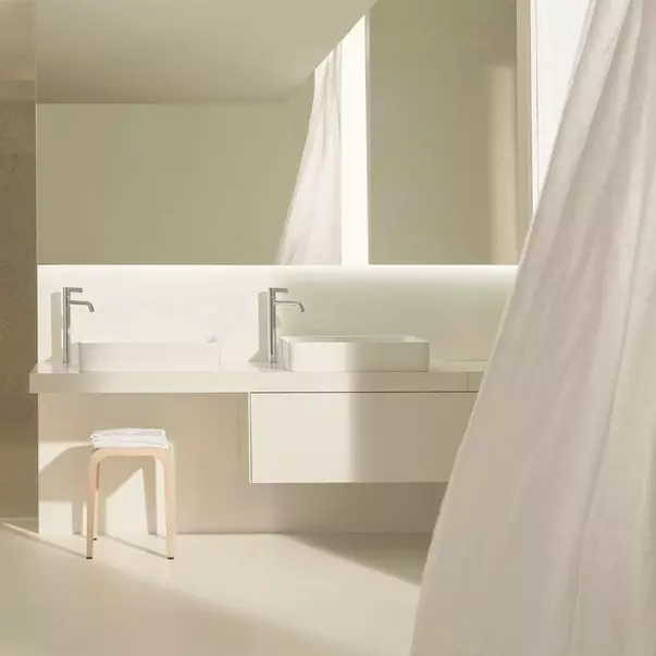  Dulapuri baie - Blat pentru lavoar Ideal Standard Atelier Conca fara decupaj alb mat 200 cm