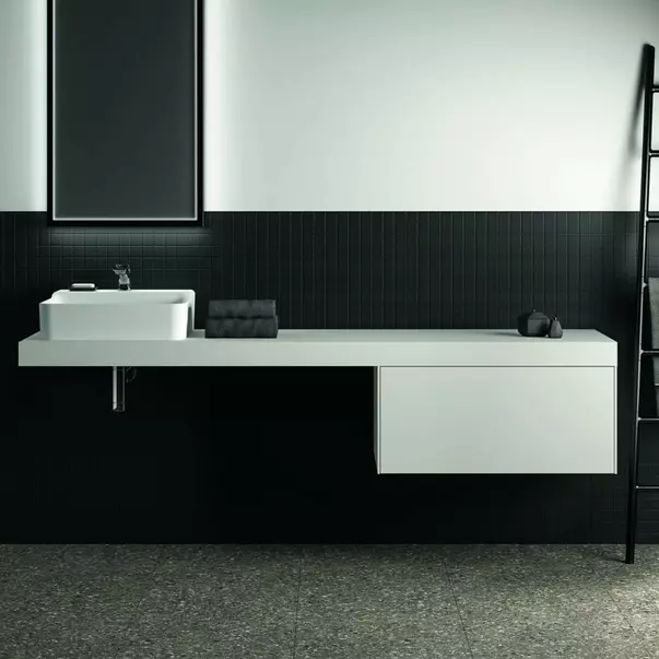Blat pentru lavoar Ideal Standard Atelier Conca fara decupaj alb mat 200 cm [5]