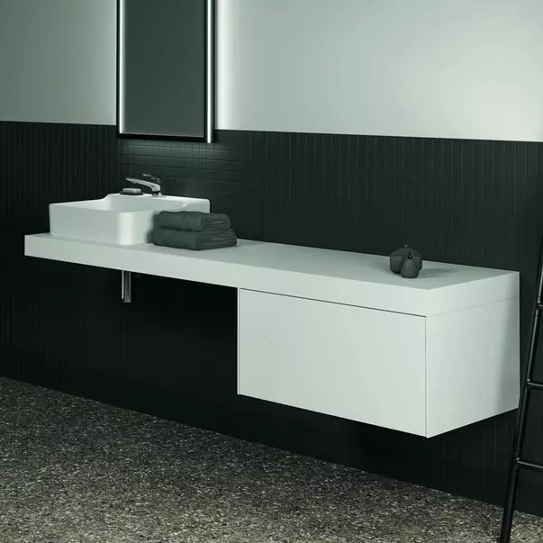 Blat pentru lavoar Ideal Standard Atelier Conca fara decupaj alb mat 200 cm [7]