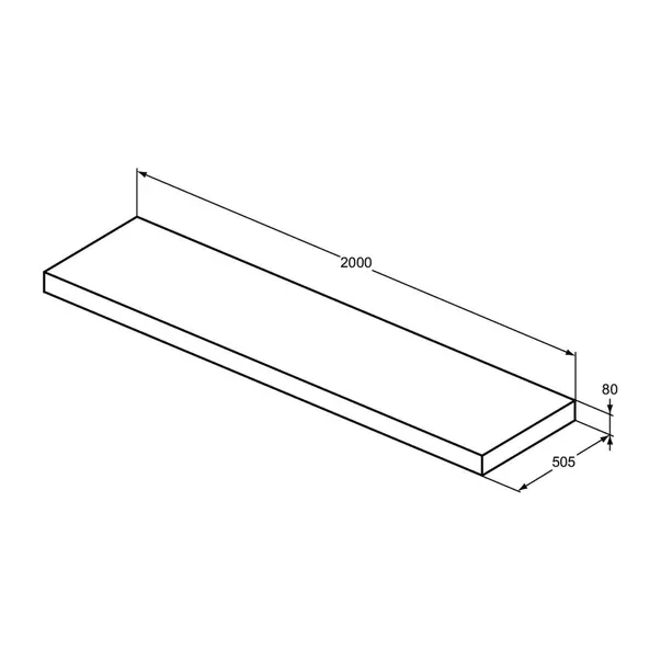 Blat pentru lavoar Ideal Standard Atelier Conca fara decupaj alb mat 200 cm [9]