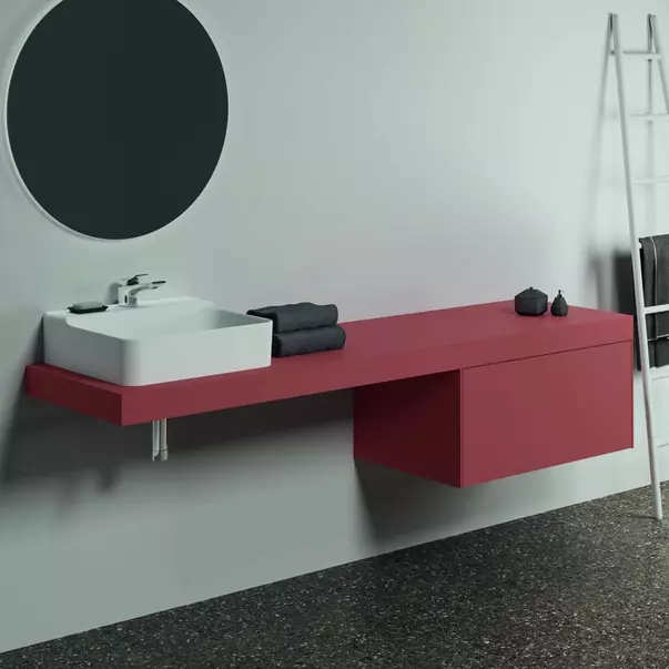 Blat pentru lavoar Ideal Standard Atelier Conca fara decupaj rosu - oranj mat 200 cm [2]