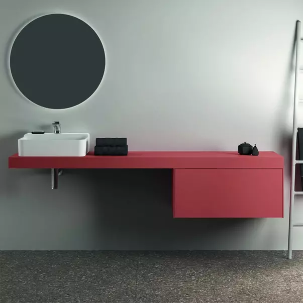Blat pentru lavoar Ideal Standard Atelier Conca fara decupaj rosu - oranj mat 200 cm [4]