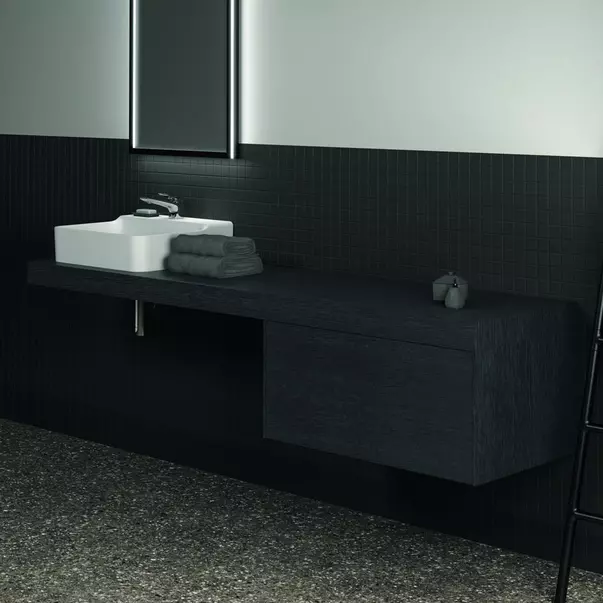 Blat pentru lavoar Ideal Standard Atelier Conca fara decupaj finisaj stejar inchis 200 cm [5]