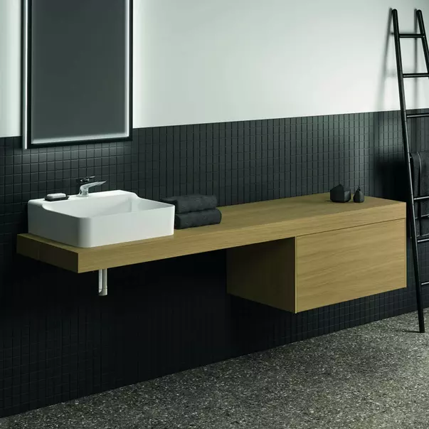 Blat pentru lavoar Ideal Standard Atelier Conca fara decupaj finisaj stejar deschis 200 cm [2]