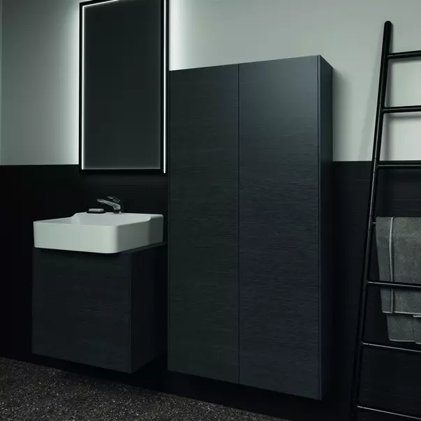 Dulap inalt suspendat Ideal Standard Atelier Conca finisaj stejar inchis 72 cm 2 usi [3]