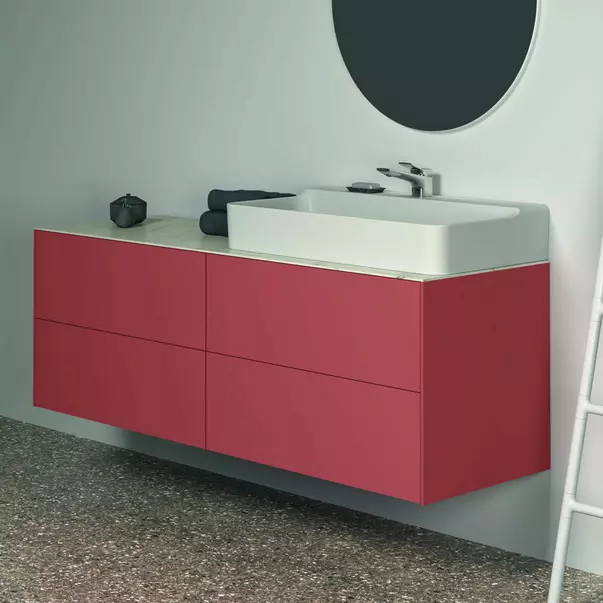 Blat ceramic pentru lavoar Ideal Standard Atelier Conca 160 cm finisaj alb marmura [5]