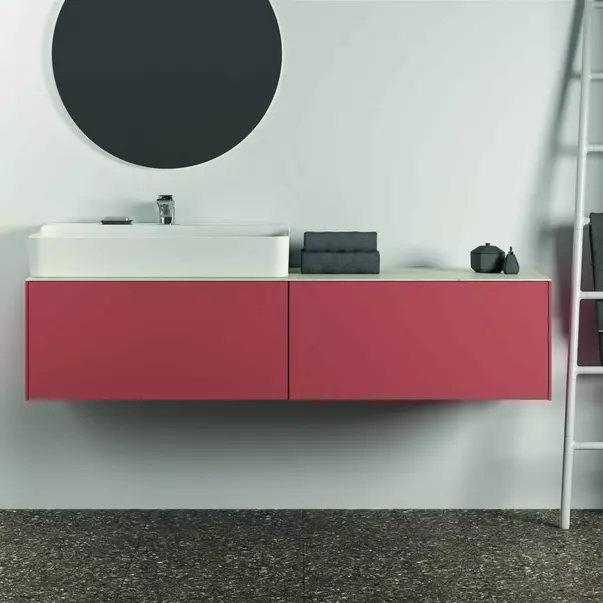 Blat ceramic pentru lavoar Ideal Standard Atelier Conca 160 cm finisaj alb marmura [8]