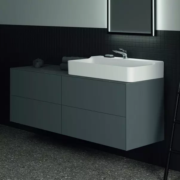 Blat ceramic pentru lavoar Ideal Standard Atelier Conca 160 cm finisaj gri deschis [4]