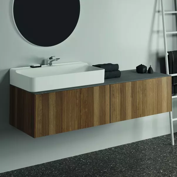 Blat ceramic pentru lavoar Ideal Standard Atelier Conca 160 cm finisaj gri deschis [5]