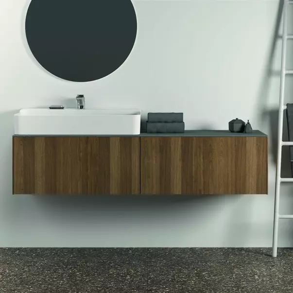 Blat ceramic pentru lavoar Ideal Standard Atelier Conca 160 cm finisaj gri deschis [7]
