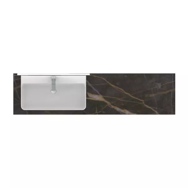 Blat ceramic pentru lavoar Ideal Standard Atelier Conca 200 cm finisaj negru marmura [5]