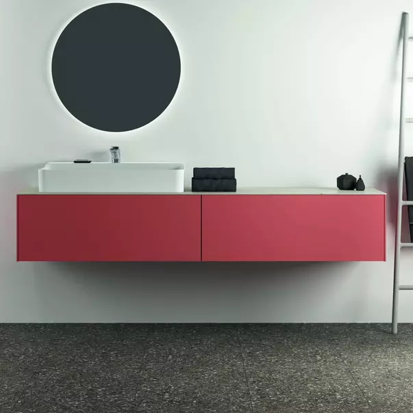 Blat ceramic pentru lavoar Ideal Standard Atelier Conca 200 cm finisaj alb marmura [6]