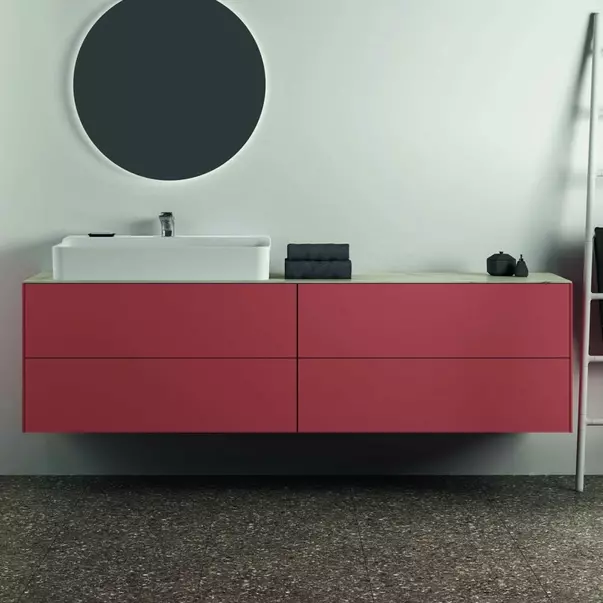 Blat ceramic pentru lavoar Ideal Standard Atelier Conca 200 cm finisaj alb marmura [8]
