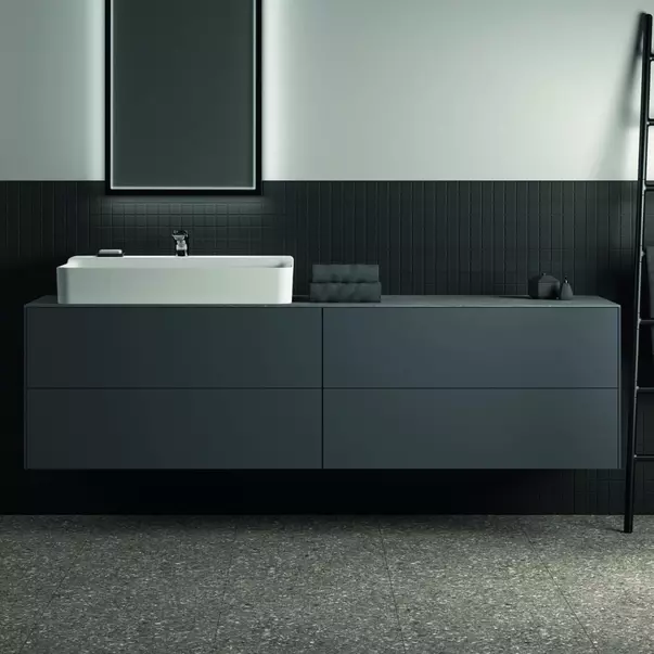 Blat ceramic pentru lavoar Ideal Standard Atelier Conca 200 cm finisaj gri deschis [3]