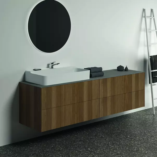 Blat ceramic pentru lavoar Ideal Standard Atelier Conca 200 cm finisaj gri deschis [4]