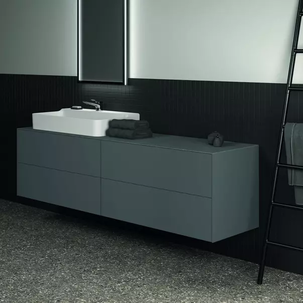 Blat ceramic pentru lavoar Ideal Standard Atelier Conca 200 cm finisaj gri deschis [5]
