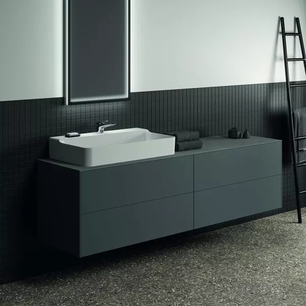 Blat ceramic pentru lavoar Ideal Standard Atelier Conca 200 cm finisaj gri deschis [8]
