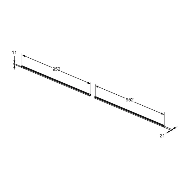 Set lampa LED pentru sertar Ideal Standard Atelier Conca antracit 96 cm [2]