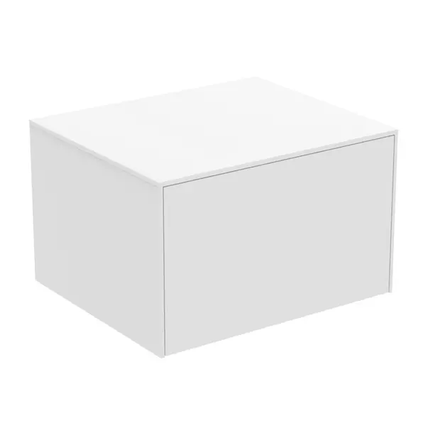 Mobilier Baie - Dulap baza suspendat Ideal Standard Atelier Conca alb mat 1 sertar cu blat 60 cm