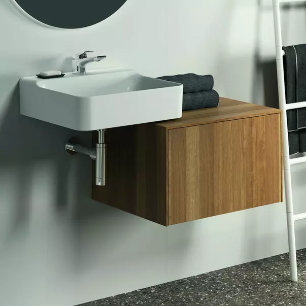 Dulap baza suspendat Ideal Standard Atelier Conca finisaj nuc inchis 1 sertar cu blat 60 cm [2]