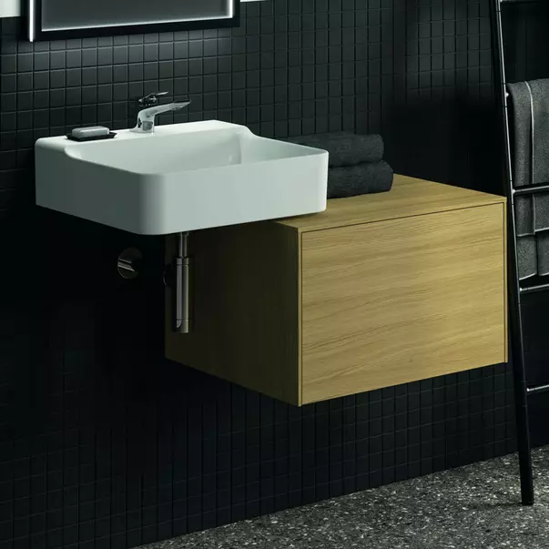 Dulap baza suspendat Ideal Standard Atelier Conca finisaj stejar deschis 1 sertar cu blat 60 cm [2]
