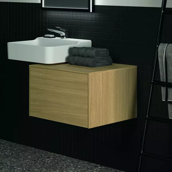 Dulap baza suspendat Ideal Standard Atelier Conca finisaj stejar deschis 1 sertar cu blat 60 cm [6]