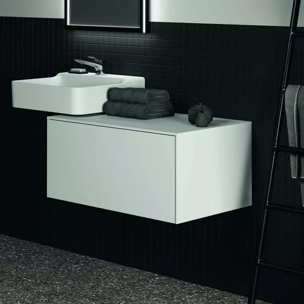 Dulap baza suspendat Ideal Standard Atelier Conca alb mat 1 sertar cu blat 80 cm [6]