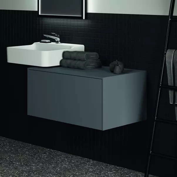 Dulap baza suspendat Ideal Standard Atelier Conca antracit mat 1 sertar cu blat 80 cm [4]