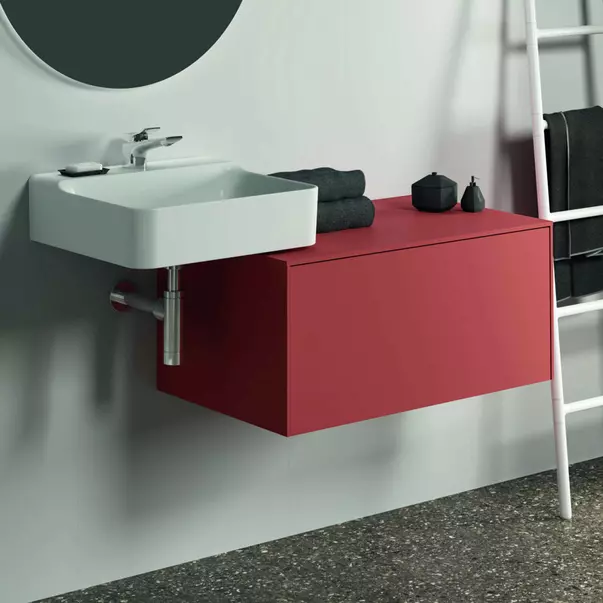 Dulap baza suspendat Ideal Standard Atelier Conca  rosu - oranj mat 1 sertar cu blat 80 cm [2]