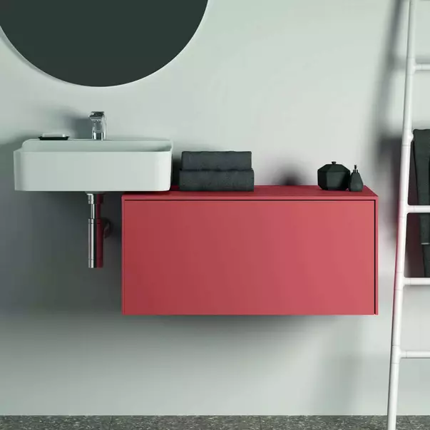 Dulap baza suspendat Ideal Standard Atelier Conca  rosu - oranj mat 1 sertar cu blat 80 cm [4]