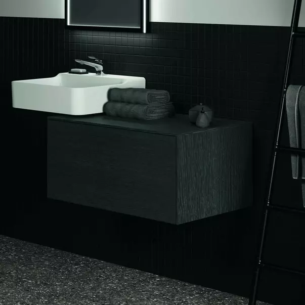 Dulap baza suspendat Ideal Standard Atelier Conca finisaj stejar inchis 1 sertar cu blat 80 cm [4]