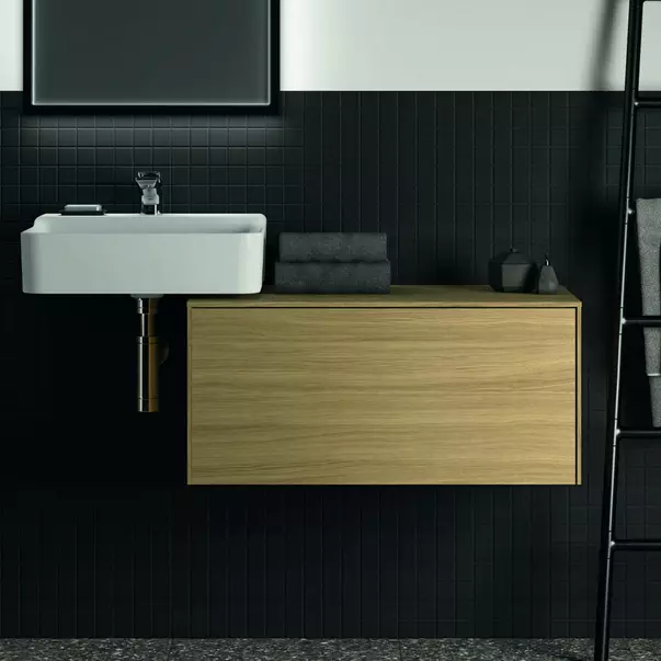 Dulap baza suspendat Ideal Standard Atelier Conca finisaj stejar deschis 1 sertar cu blat 80 cm [3]