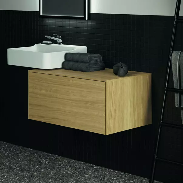 Dulap baza suspendat Ideal Standard Atelier Conca finisaj stejar deschis 1 sertar cu blat 80 cm [4]