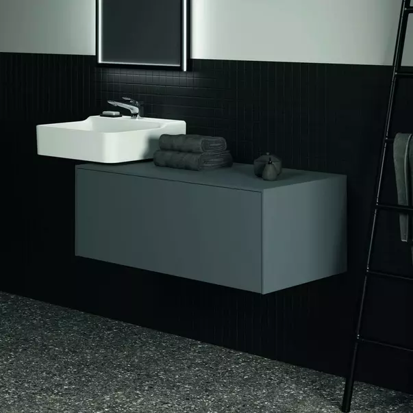 Dulap baza suspendat Ideal Standard Atelier Conca antracit mat 1 sertar cu blat 100 cm [4]