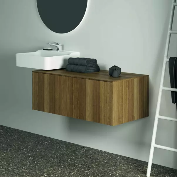 Dulap baza suspendat Ideal Standard Atelier Conca finisaj nuc inchis 1 sertar cu blat 100 cm [4]