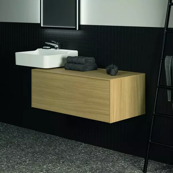 Dulap baza suspendat Ideal Standard Atelier Conca finisaj stejar deschis 1 sertar cu blat 100 cm [5]
