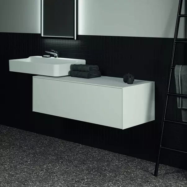 Dulap baza suspendat Ideal Standard Atelier Conca alb mat 1 sertar cu blat 120 cm [5]