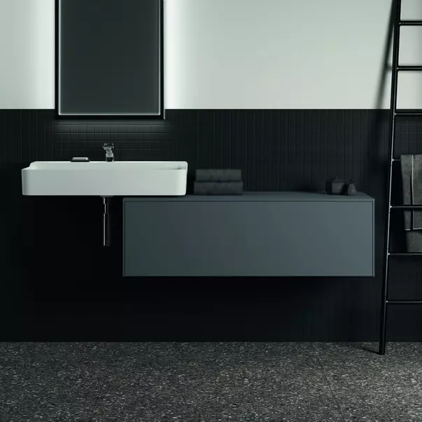 Dulap baza suspendat Ideal Standard Atelier Conca antracit mat 1 sertar cu blat 120 cm [3]